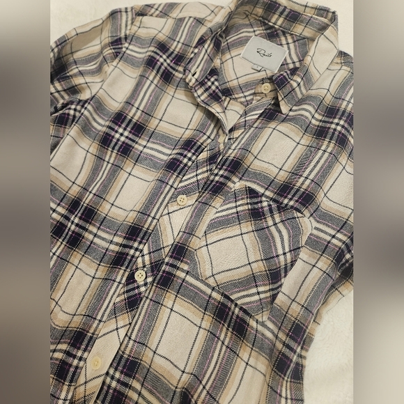 Rails Hunter Plaid Button-Down Shirt Stone Navy Fushia Size S - Picture 12 of 15